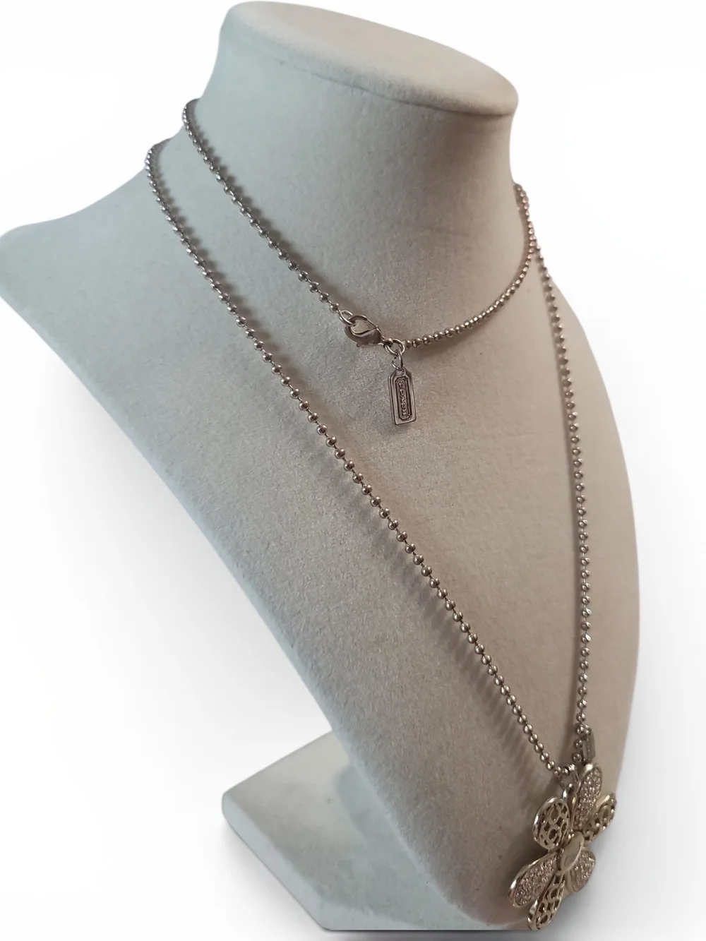 COACH Daisy Long Necklace, Gold Tone Vintage